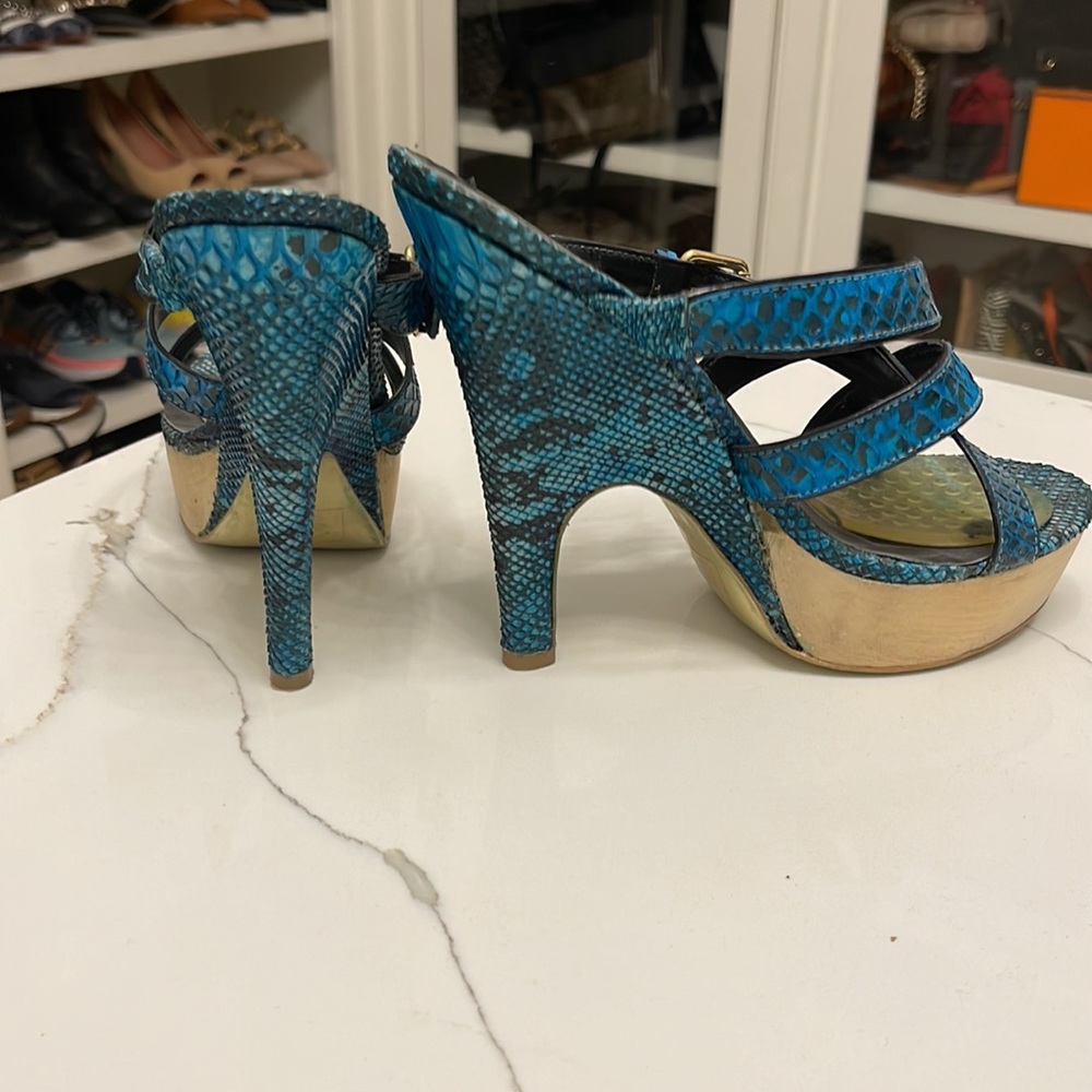 Blue Python Platform Heels - image 3